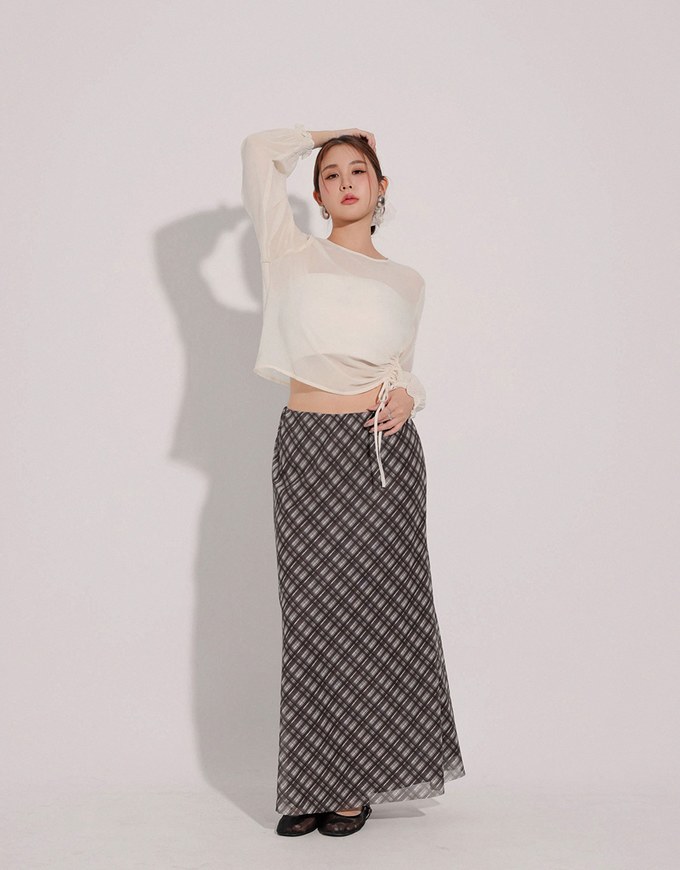 Vintage Inspired Plaid A Line Maxi Skirt