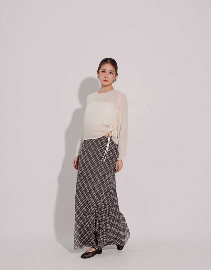 Vintage Inspired Plaid A Line Maxi Skirt