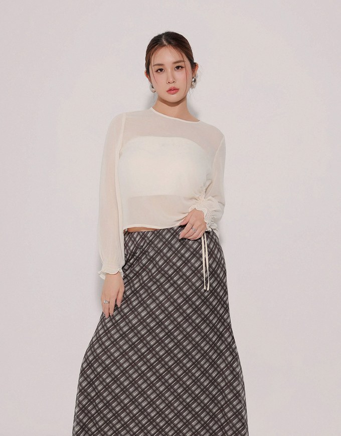 Vintage Inspired Plaid A Line Maxi Skirt