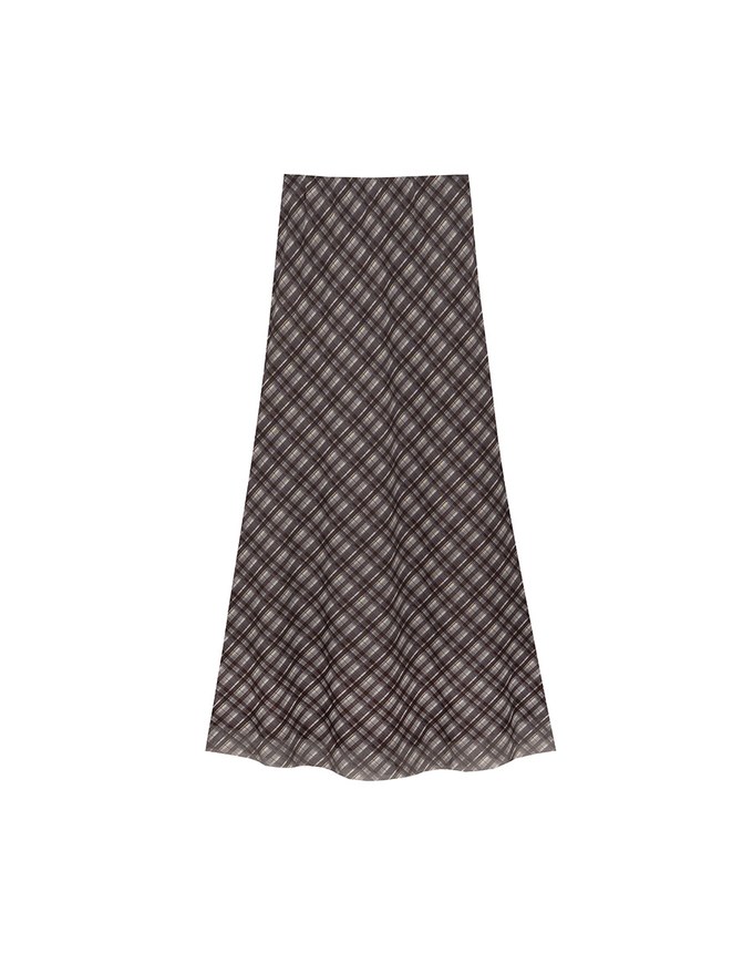 Vintage Inspired Plaid A Line Maxi Skirt