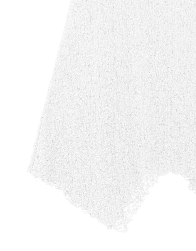 Lace Asymmetrical Hem High Waist Maxi Skirt