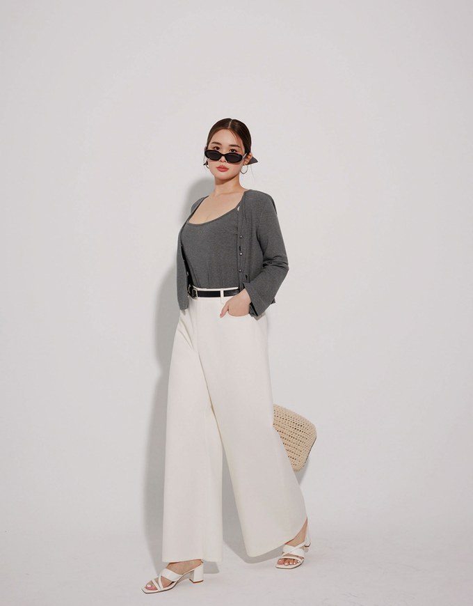【Stain Resistant】Relaxed Fit High Waist Wide Leg Jeans Denim Pants