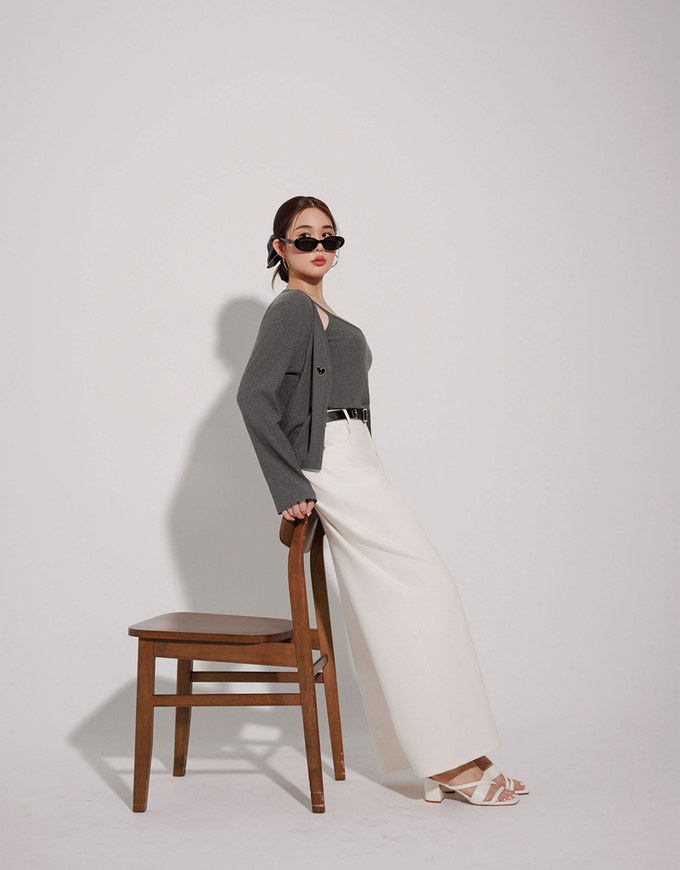 【Stain Resistant】Relaxed Fit High Waist Wide Leg Jeans Denim Pants