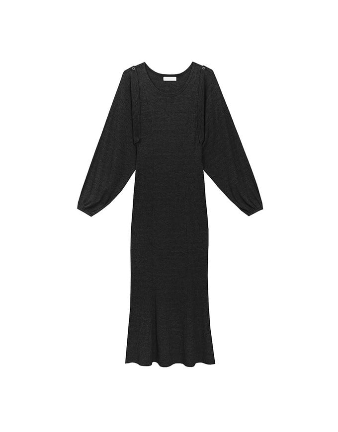 Sleeveless Knit Maxi Dress and Detachable Sleeve Cardigan Set Wear