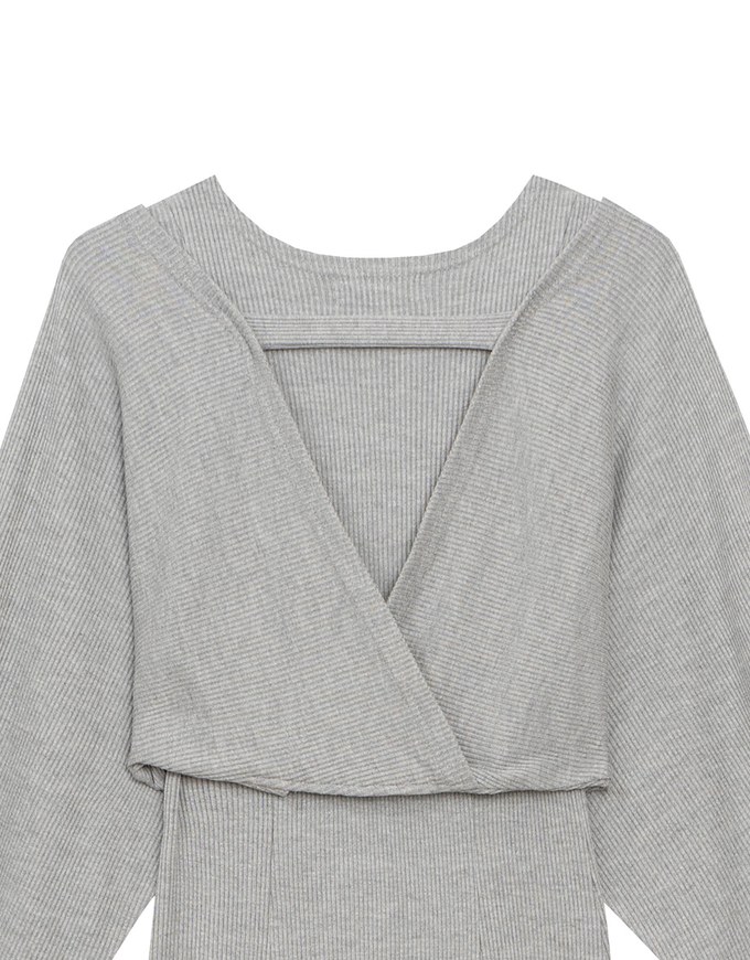 Sleeveless Knit Maxi Dress and Detachable Sleeve Cardigan Set Wear