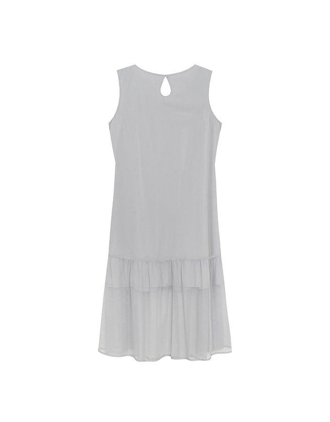 Flowy Sleeveless Maxi Dress with Waist Tie Detail