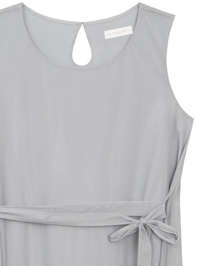 Flowy Sleeveless Maxi Dress with Waist Tie Detail