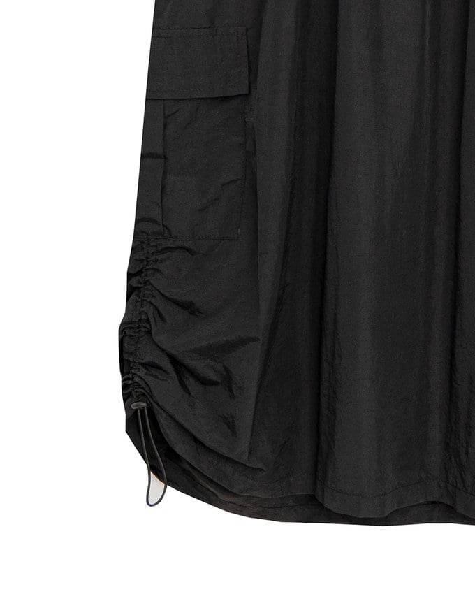 Adjustable Strap Drawstring Waist Cargo Maxi Dress