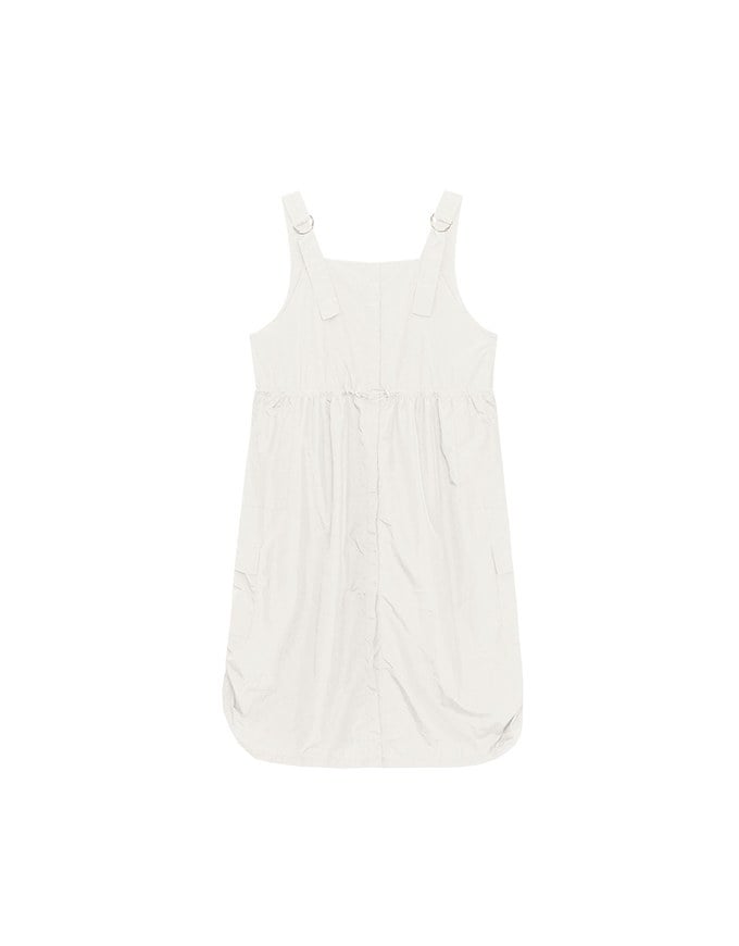 Adjustable Strap Drawstring Waist Cargo Maxi Dress