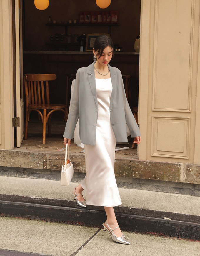 Lightweight Sheer Longline Button Front Tailored Jacket