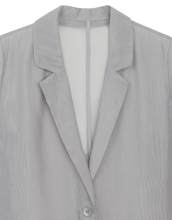 Lightweight Sheer Longline Button Front Tailored Jacket