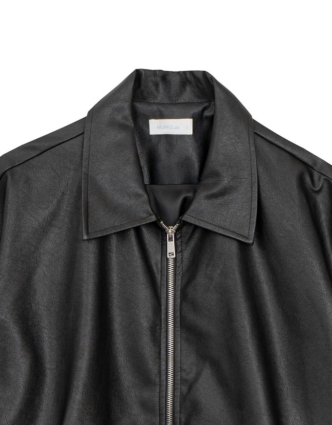 Faux Suede Oversized Collared Zip Up Jacket