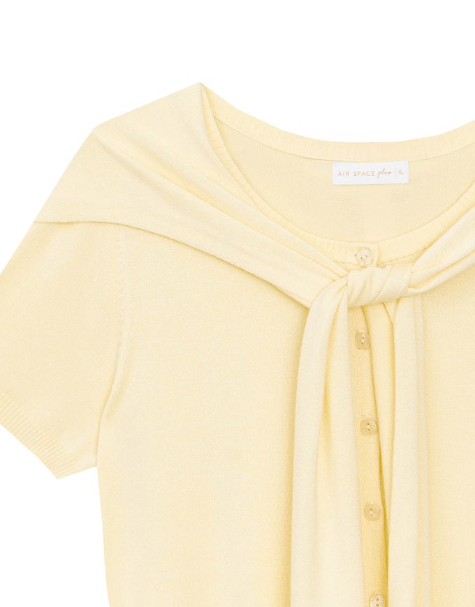 Knit Shawl Short Sleeve Crop Cardigan Top
