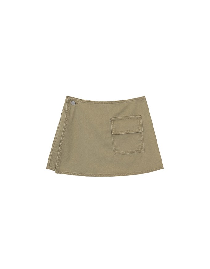 2 Way Convertible Cargo Style Skort with Button Closure