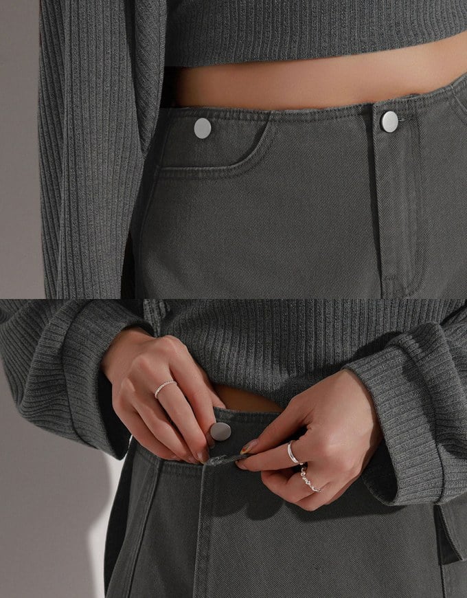 2 Way Convertible Cargo Style Skort with Button Closure