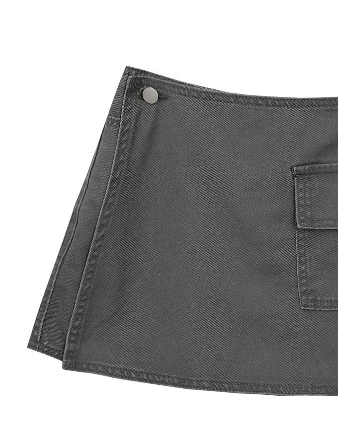 2 Way Convertible Cargo Style Skort with Button Closure