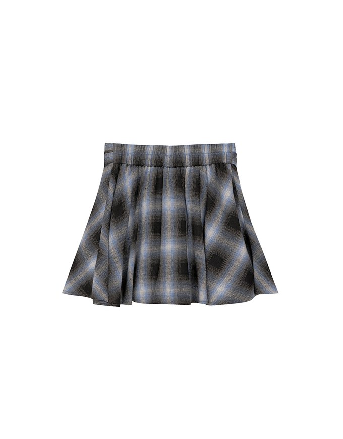 Patchwork Plaid Tie Up A Line Mini Skirt