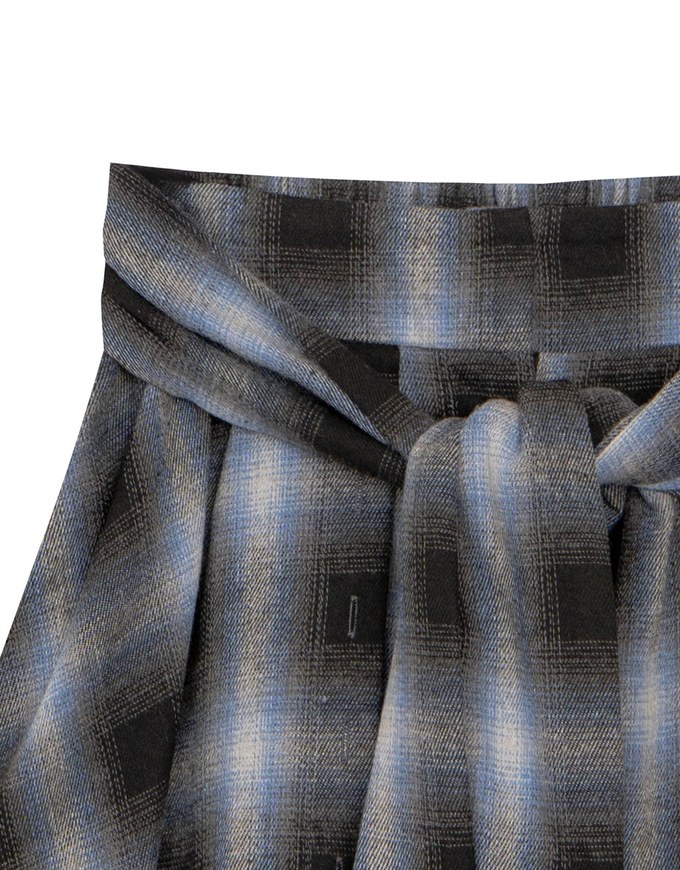 Patchwork Plaid Tie Up A Line Mini Skirt