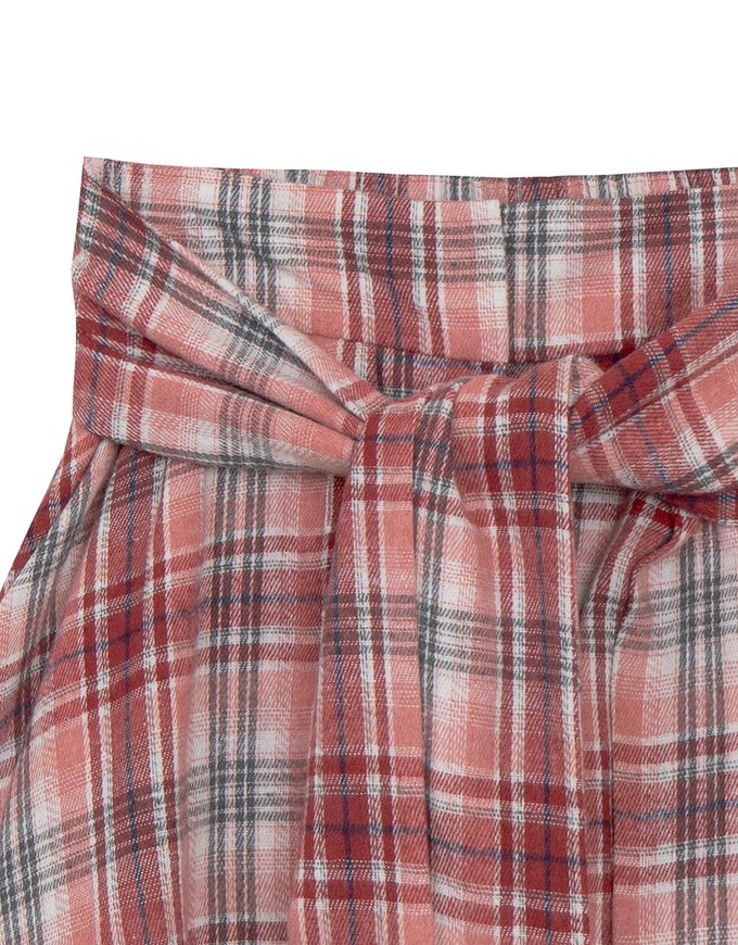 Patchwork Plaid Tie Up A Line Mini Skirt
