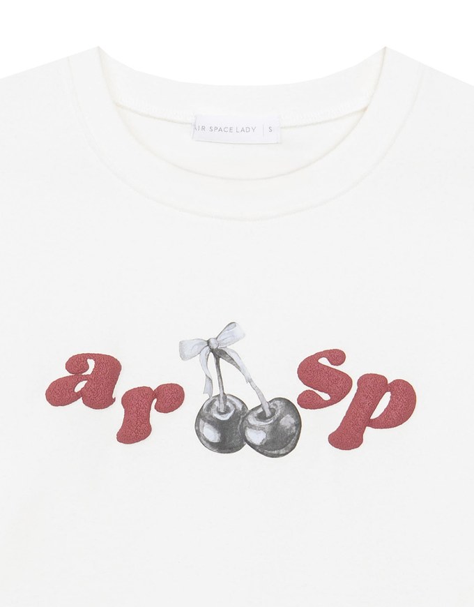 Cherry Graphic Logo Print Short Sleeve Tee