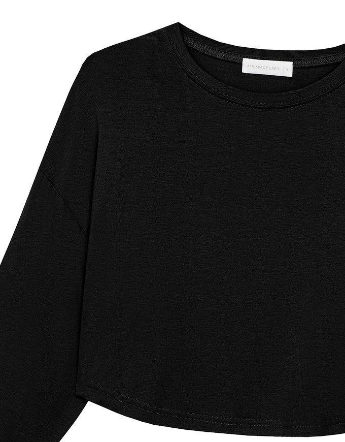 Basic Crew Neck Knit Fitted Long Sleeve Crop Top