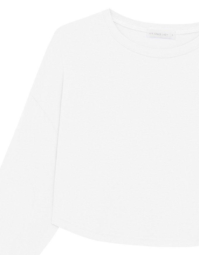 Basic Crew Neck Knit Fitted Long Sleeve Crop Top
