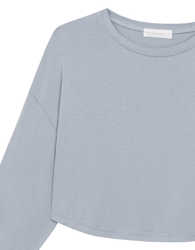 Basic Crew Neck Knit Fitted Long Sleeve Crop Top