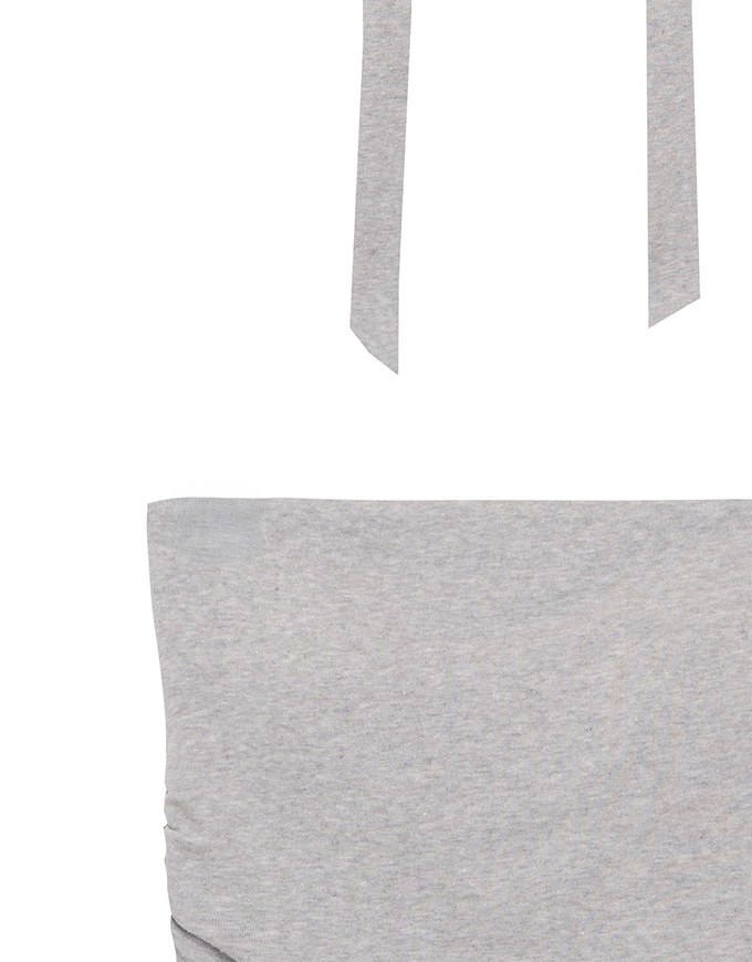 Ruched Side Crop Tube Bra Top with Thin Scarf Set