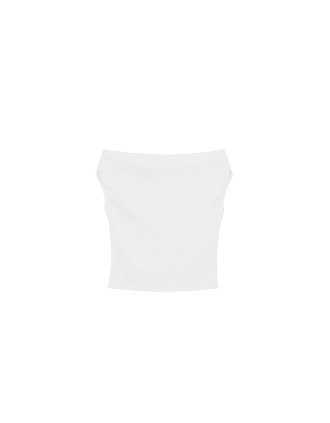 Fitted Off Shoulder Stretch Cotton Short Sleeve Top
