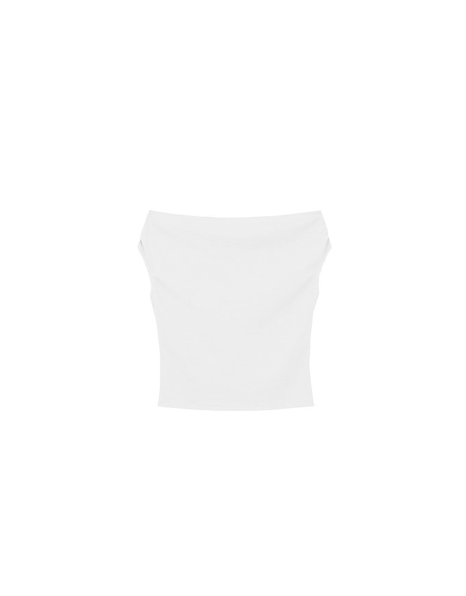Fitted Off Shoulder Stretch Cotton Short Sleeve Top