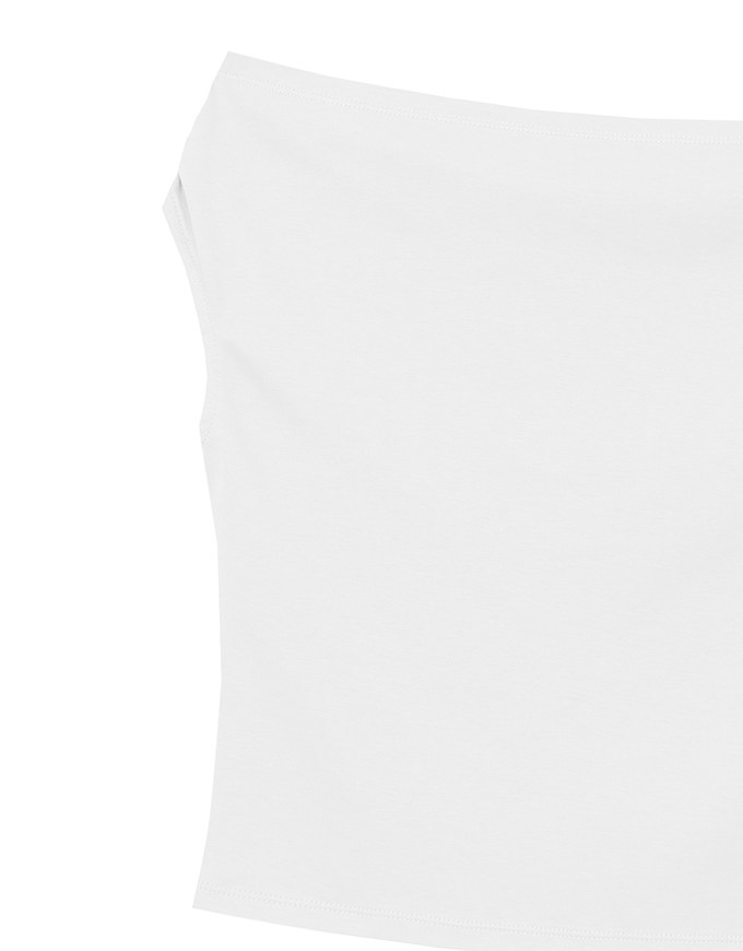 Fitted Off Shoulder Stretch Cotton Short Sleeve Top
