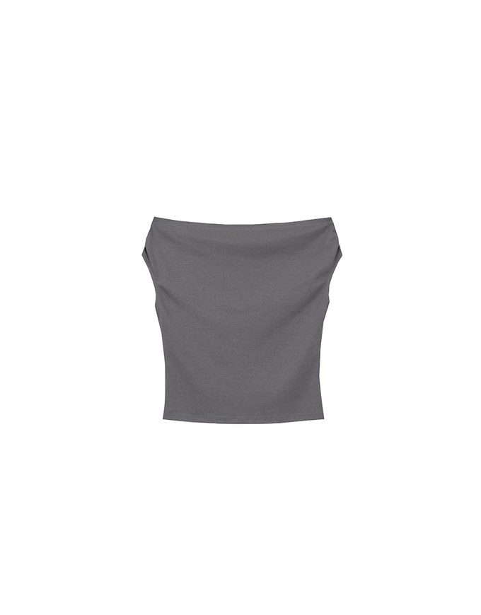 Fitted Off Shoulder Stretch Cotton Short Sleeve Top