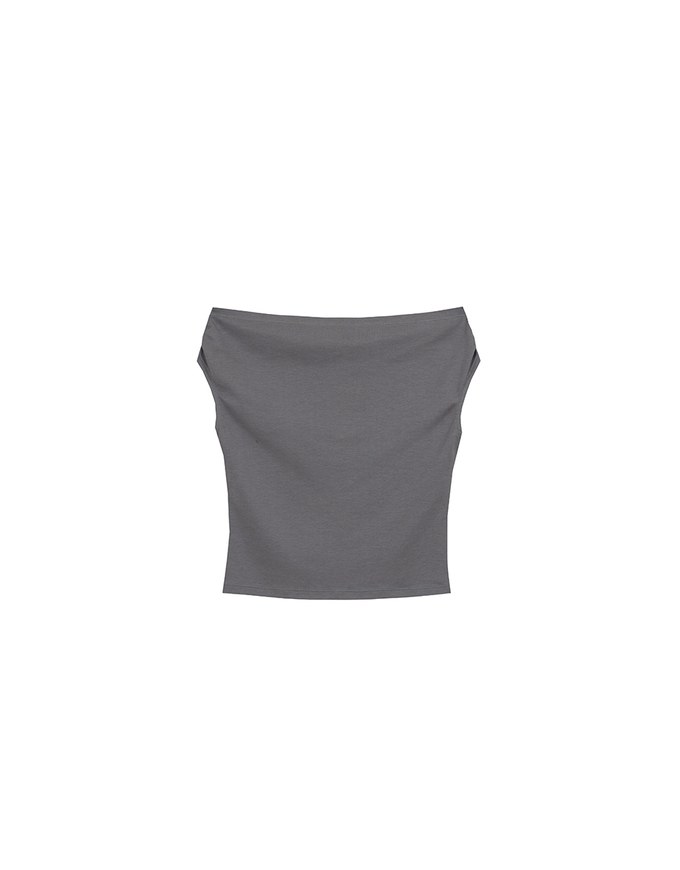 Fitted Off Shoulder Stretch Cotton Short Sleeve Top
