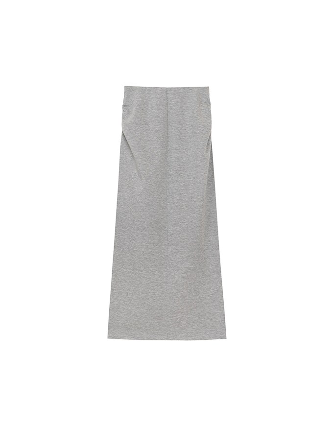 High Waist Jersey Maxi Skirt with Side Ruching