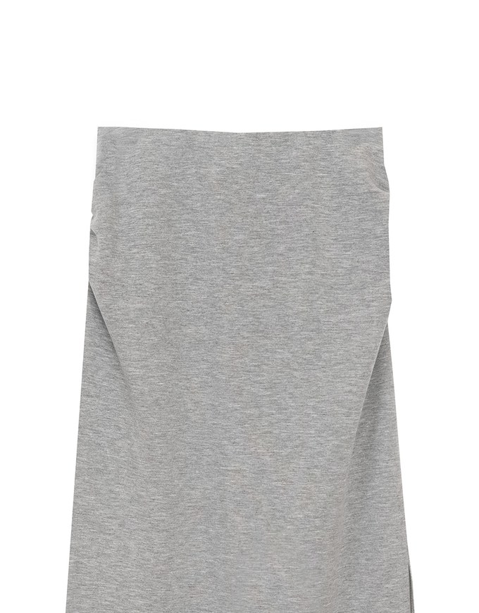 High Waist Jersey Maxi Skirt with Side Ruching