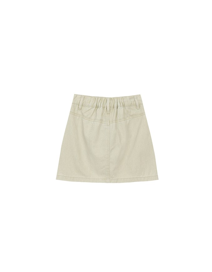High Waisted Wash Jeans Denim A Line Mini Skirt