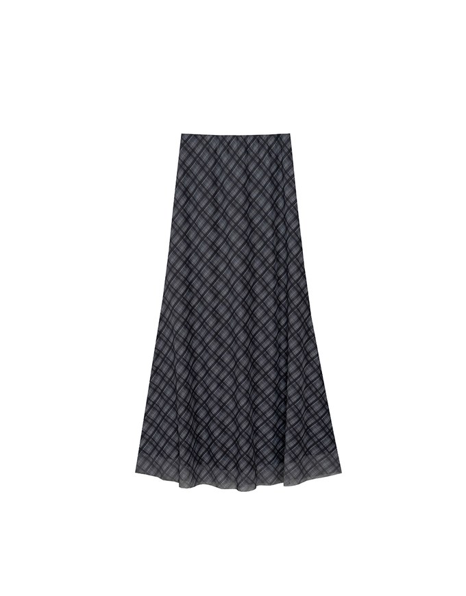 Vintage Inspired Plaid A Line Maxi Skirt
