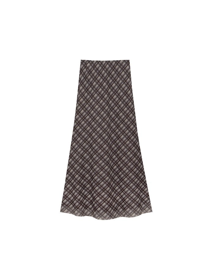 Vintage Inspired Plaid A Line Maxi Skirt