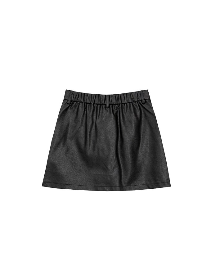 High Waist Faux Suede A Line Mini Skirt with Pockets
