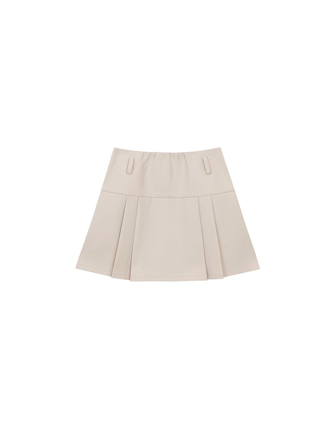 【Ling Cheng Design】High Waist Tailored Pleated Mini Skirt