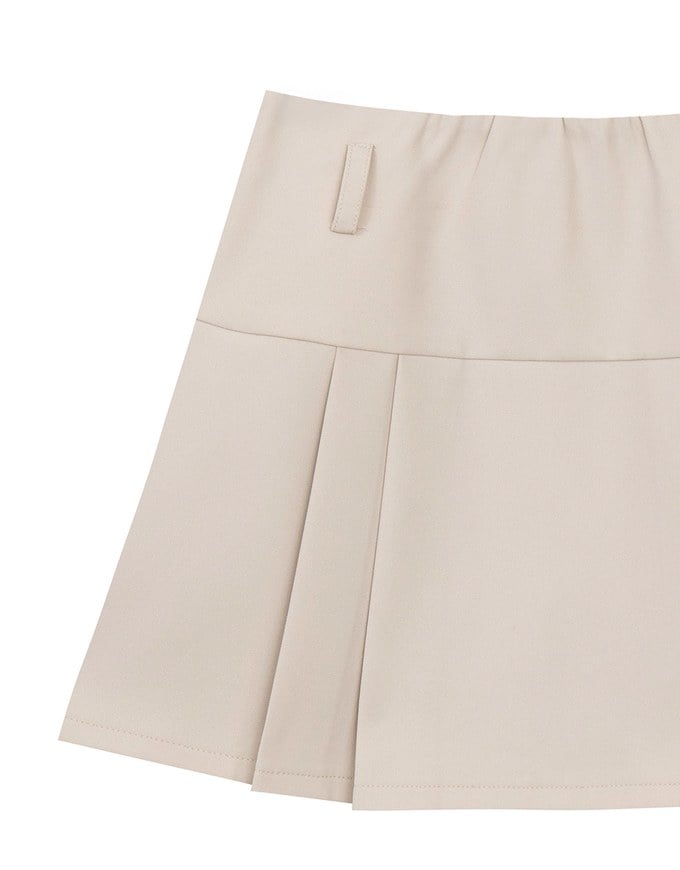 【Ling Cheng Design】High Waist Tailored Pleated Mini Skirt