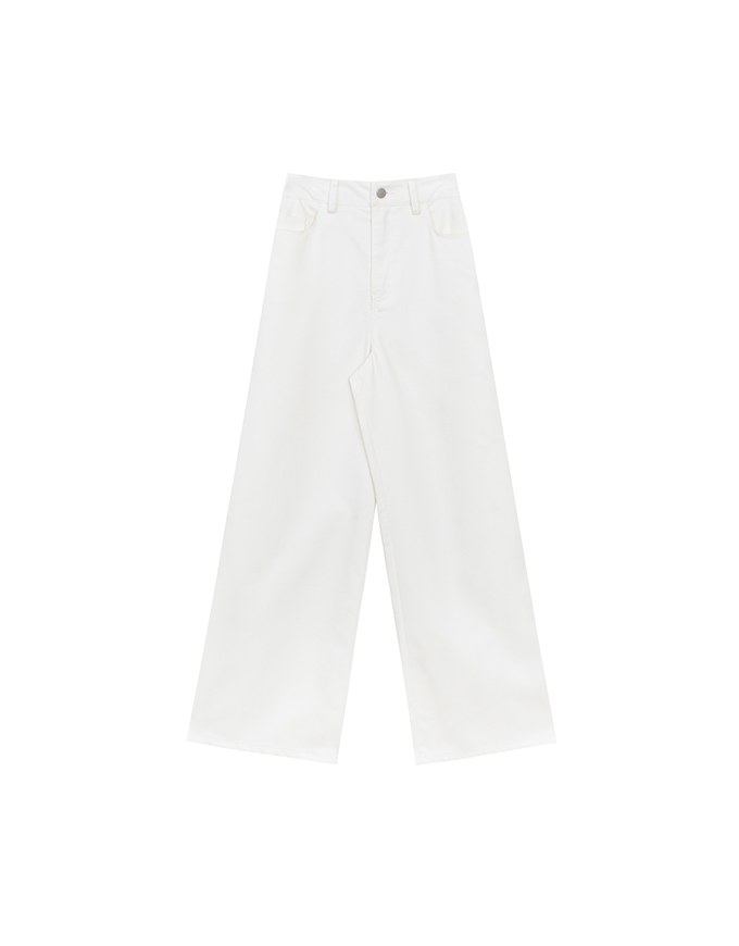 【Stain Resistant】Relaxed Fit High Waist Wide Leg Jeans Denim Pants