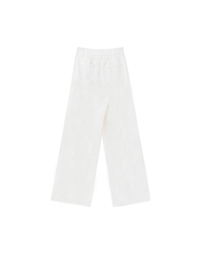 【Stain Resistant】Relaxed Fit High Waist Wide Leg Jeans Denim Pants