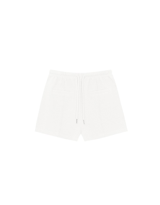 Textured Drawstring Waist Casual Shorts