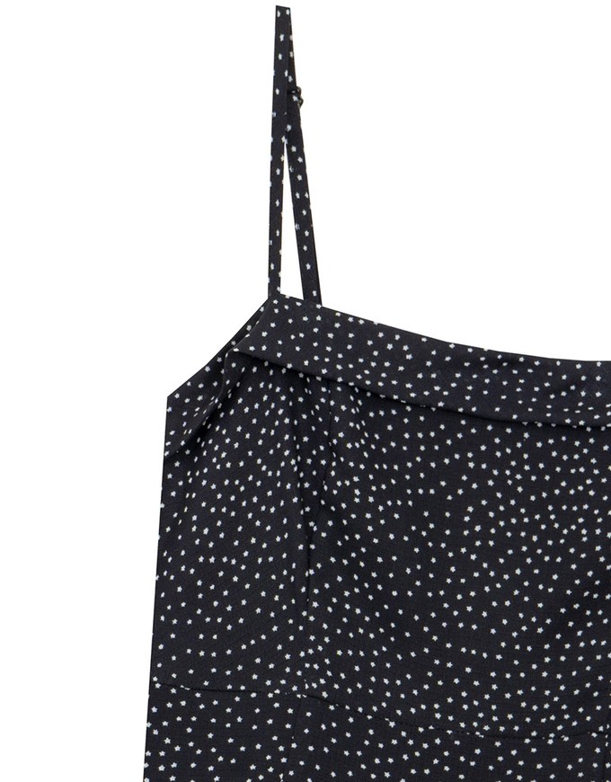 Spaghetti Strap Polka Dot Pleated Cami Mini Dress