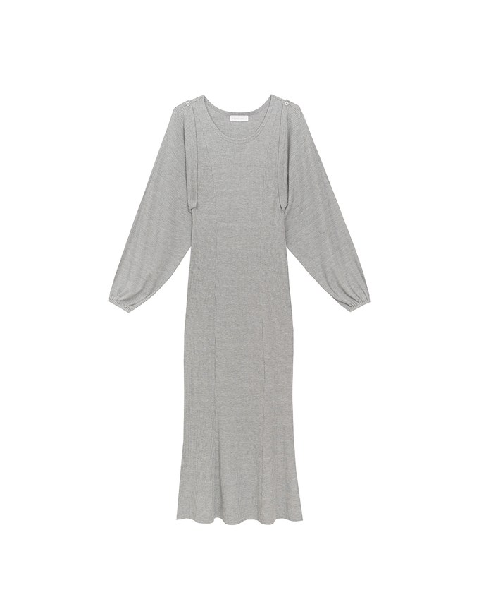 Sleeveless Knit Maxi Dress and Detachable Sleeve Cardigan Set Wear