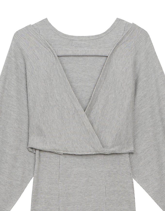 Sleeveless Knit Maxi Dress and Detachable Sleeve Cardigan Set Wear