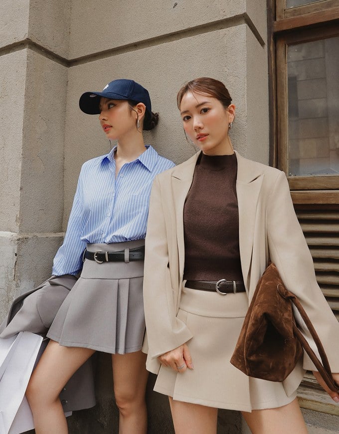 【Ling Cheng Design】Minimal Round Buckle Belt with AIR SPACE Logo Embroidered