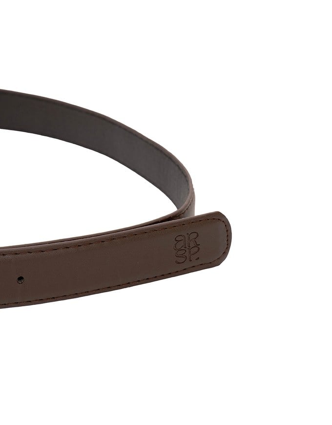 【Ling Cheng Design】Minimal Round Buckle Belt with AIR SPACE Logo Embroidered