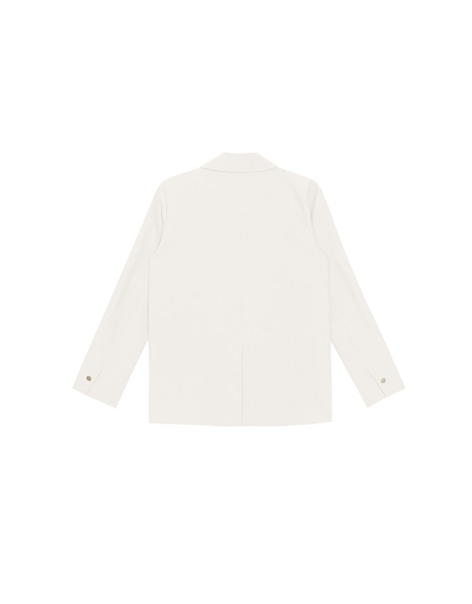Oversized Lapel Blazer with Patch Pockets Detail